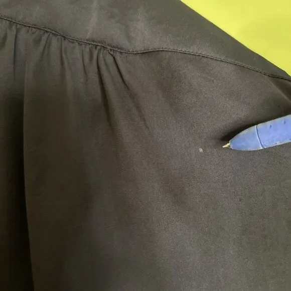 Vivienne Tam Womens size Medium Top Black Blouse Tie Waist FLAW-spot - Picture 4 of 6